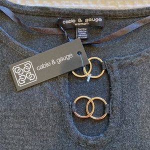 CABLE & GAUGE Gray 3X sweater top